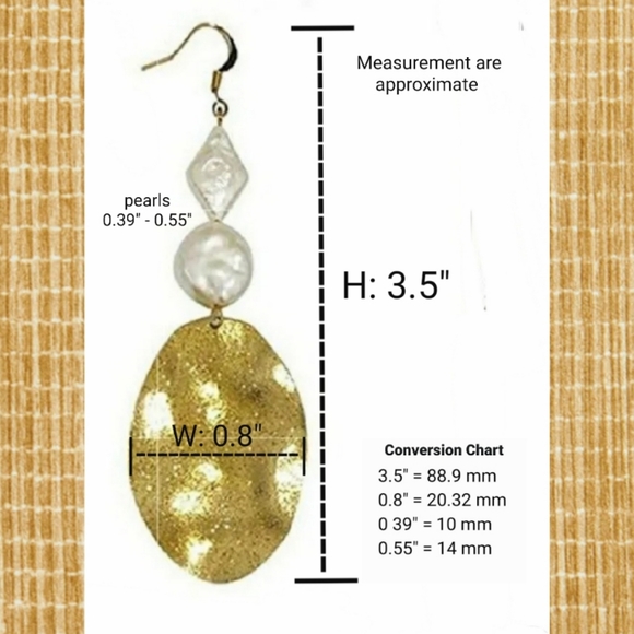 NEW Genuine Pearl Gold Boho Earrings - Picture 6 of 11